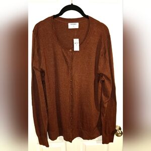 Old Navy Crew Neck Style Cardigan Sweater-Deep Brown